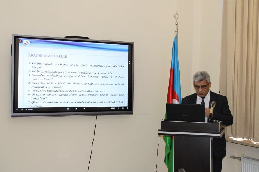 Elmi seminarda “Qiymətlərin dövlət tənzimlənməsi: ölkələrarası müqayisəli təhlil və Azərbaycan üçün nəticələr” müzakirə edilib 2