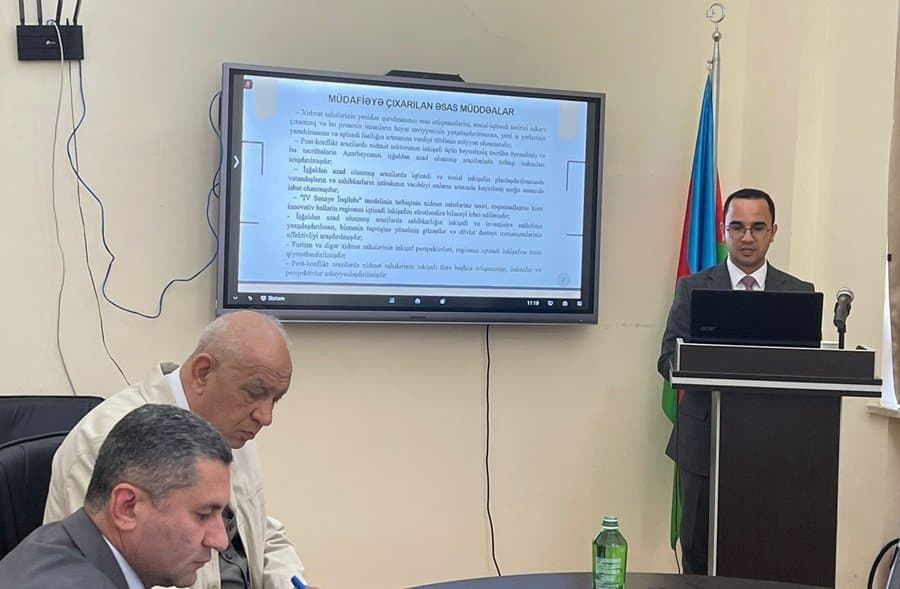 Elmi Seminarda “Azərbaycan Respublikasının işğaldan azad olunmuş ərazilərində xidmət sahələrinin inkişaf perspektivləri” müzakirə edilib 2